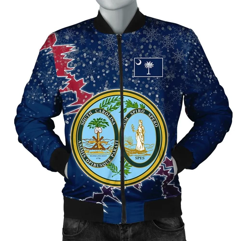South Carolina Christmas Coat Of Arms Men Bomber Jacket X Style J78 Bomber Jacket South Carolina Christmas Coat Of Arms Men Bomber Jacket X Style J78 Bomber Jacket