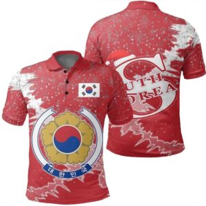 South Korea Christmas Coat Of Arms Polo Shirt X Style J78