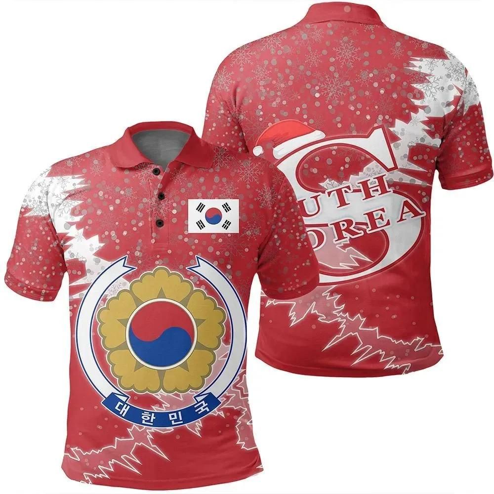 South Korea Christmas Coat Of Arms Polo Shirt X Style J78 South Korea Christmas Coat Of Arms Polo Shirt X Style J78