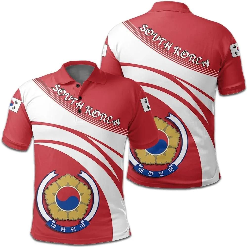 South Korea Coat Of Arms Polo Shirt Cricket Style J5W South Korea Coat Of Arms Polo Shirt Cricket Style J5W