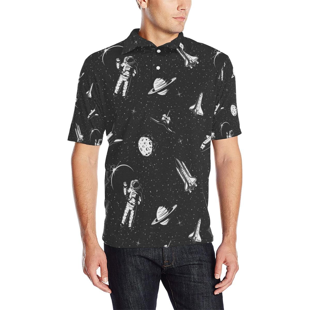 Space Pattern Men Polo Shirt Space Pattern Men Polo Shirt