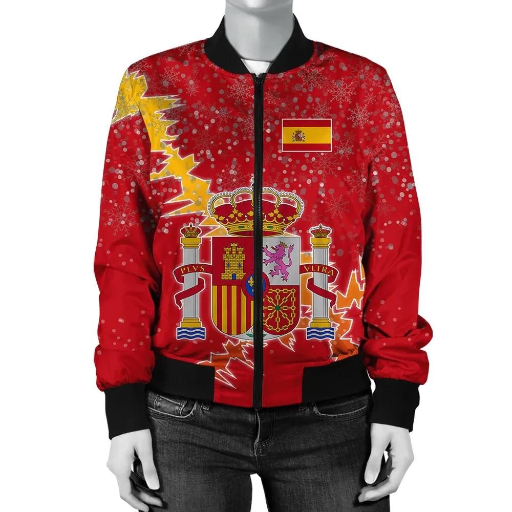 Spain Christmas Coat Of Arms Women Bomber Jacket X Style J78 Bomber Jacket Spain Christmas Coat Of Arms Women Bomber Jacket X Style J78 Bomber Jacket