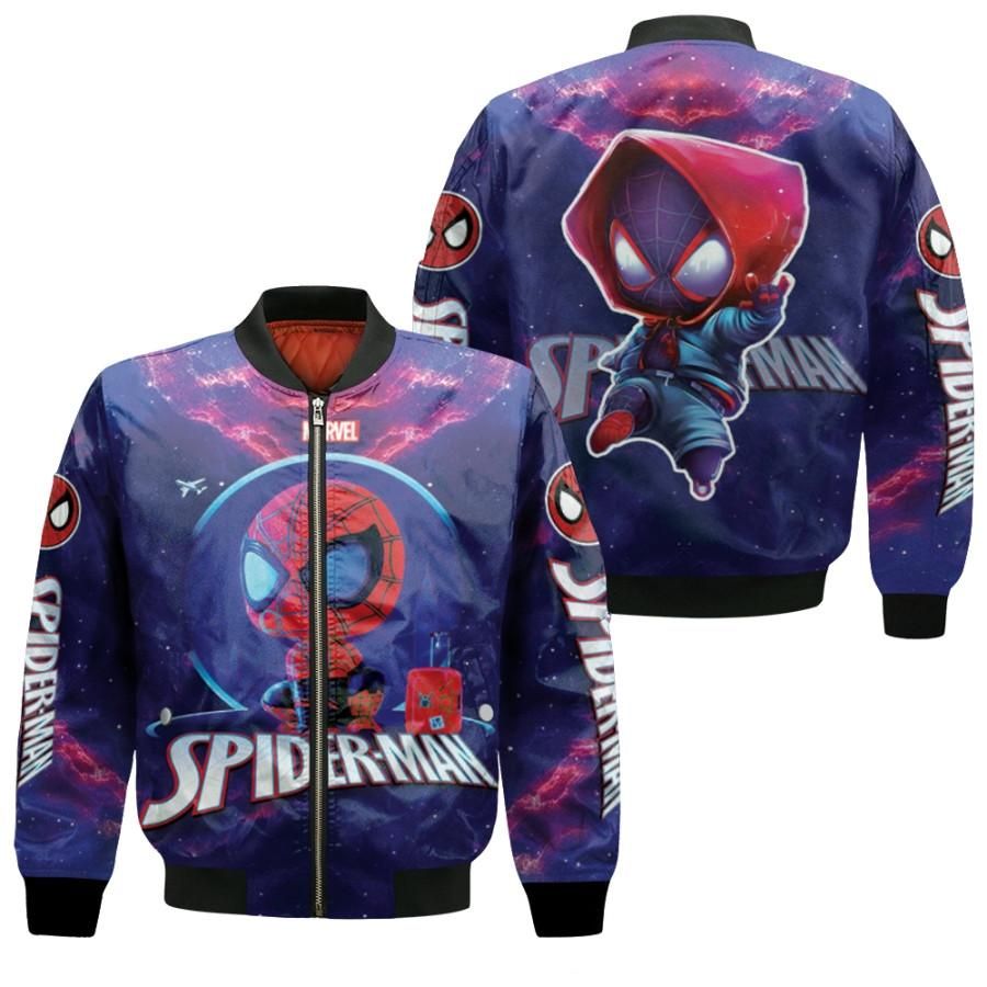 Spider Man No Way Home High School Student Superhero Saving Multiverse 3D Designed Allover Gift For Spider Man Fans Bomber Jacket Spider Man No Way Home High School Student Superhero Saving Multiverse 3D Designed Allover Gift For Spider Man Fans Bomber Jacket