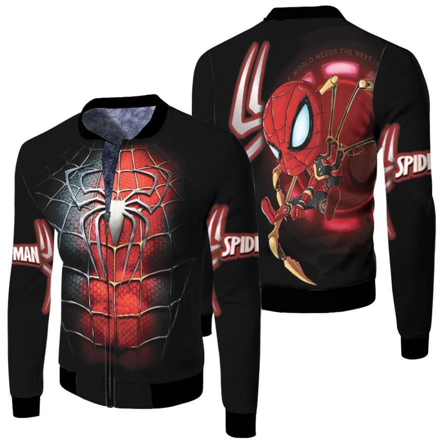 Spider Man No Way Home Iron Spider Suit Costume Chibi Version 3D Designed Allover Gift For Spider Man Fans Bomber Jacket Spider Man No Way Home Iron Spider Suit Costume Chibi Version 3D Designed Allover Gift For Spider Man Fans Bomber Jacket