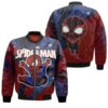 Spider Man No Way Home Spider Man Chibi Spider Logo Red Superhero 3D Designed Allover Gift For Spider Man Fans Bomber Jacket