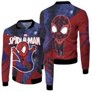 Spider Man No Way Home Spider Man Chibi Spider Logo Red Superhero 3D Designed Allover Gift For Spider Man Fans Bomber Jacket
