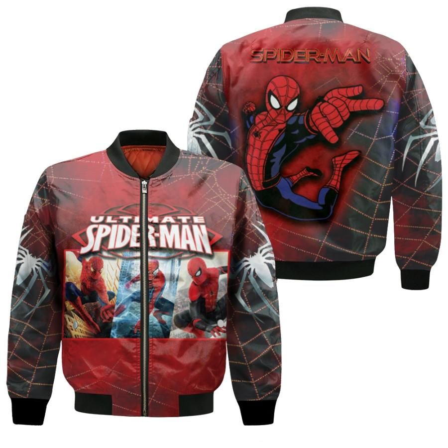Spider Man Ultimate Final Time War Generations Special Movie Film Superheroes 3D Designed Allover Gift For Spider Man Fans Bomber Jacket Spider Man Ultimate Final Time War Generations Special Movie Film Superheroes 3D Designed Allover Gift For Spider Man Fans Bomber Jacket