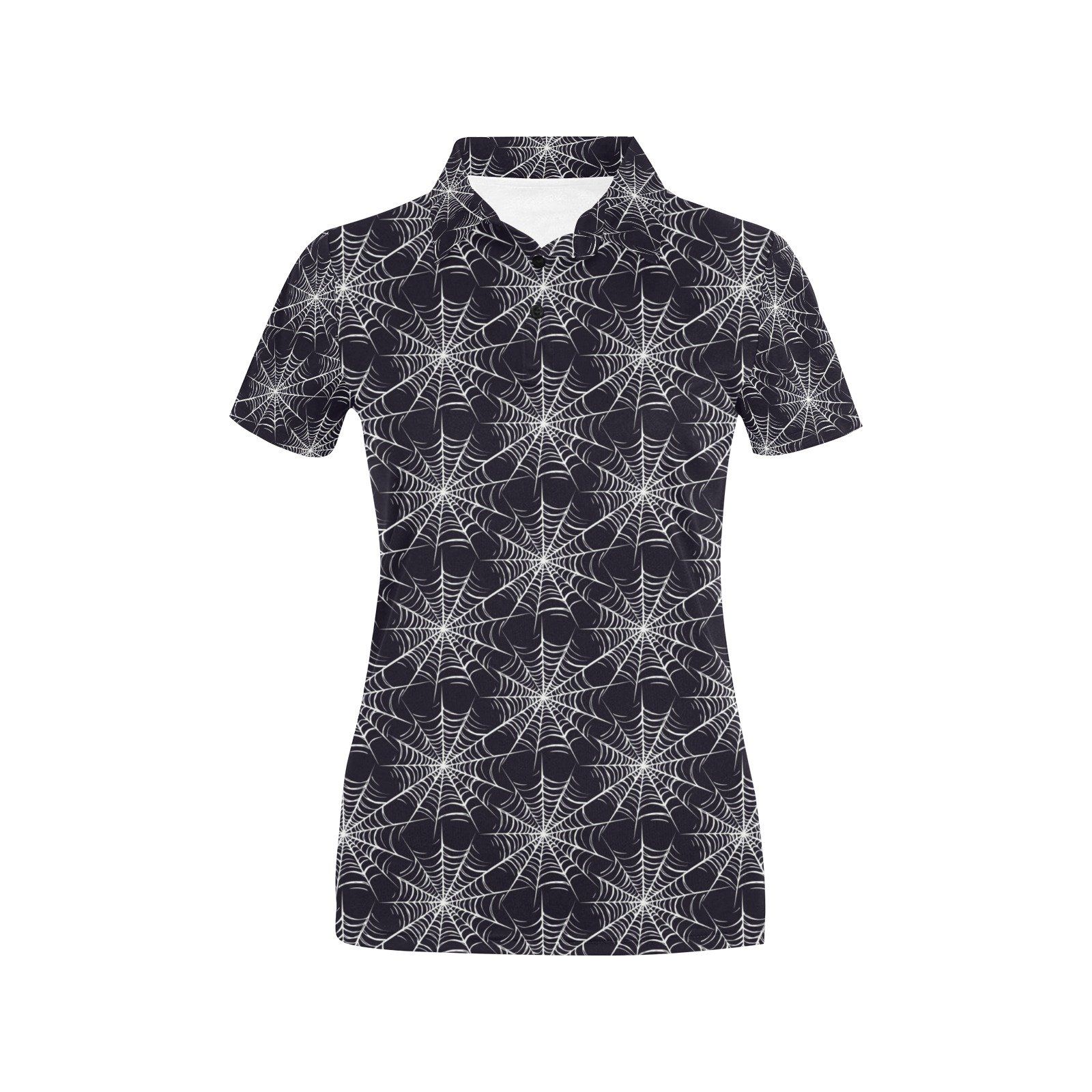 Spider Web Print Design Lks303 Women'S Polo Shirt Spider Web Print Design Lks303 Women'S Polo Shirt
