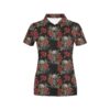 Spider Web Skull Rose Print Design Lks305 Women'S Polo Shirt