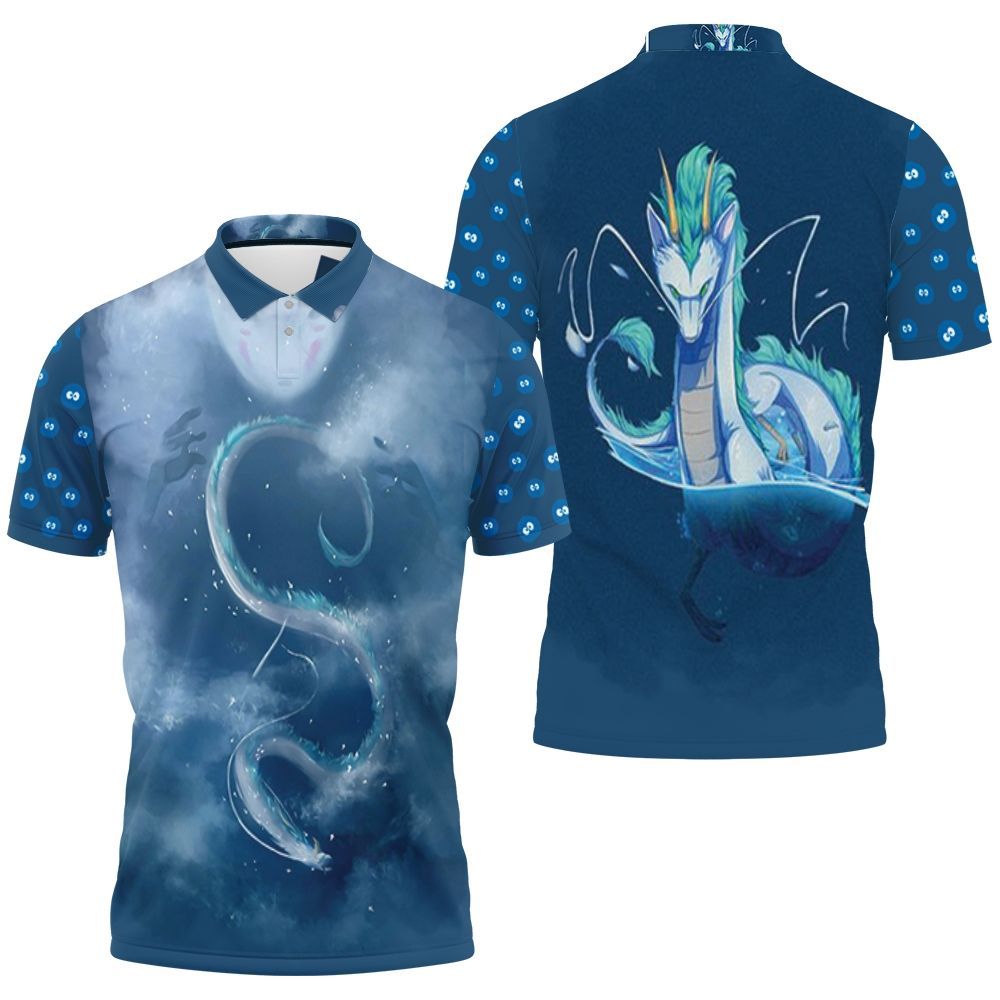 Spirited Away No Face Kaonashi Dragon Haku For Anime Fan Polo Shirt Spirited Away No Face Kaonashi Dragon Haku For Anime Fan Polo Shirt