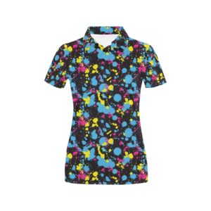 Splatter Colorful Print Design Lks301 Women'S Polo Shirt