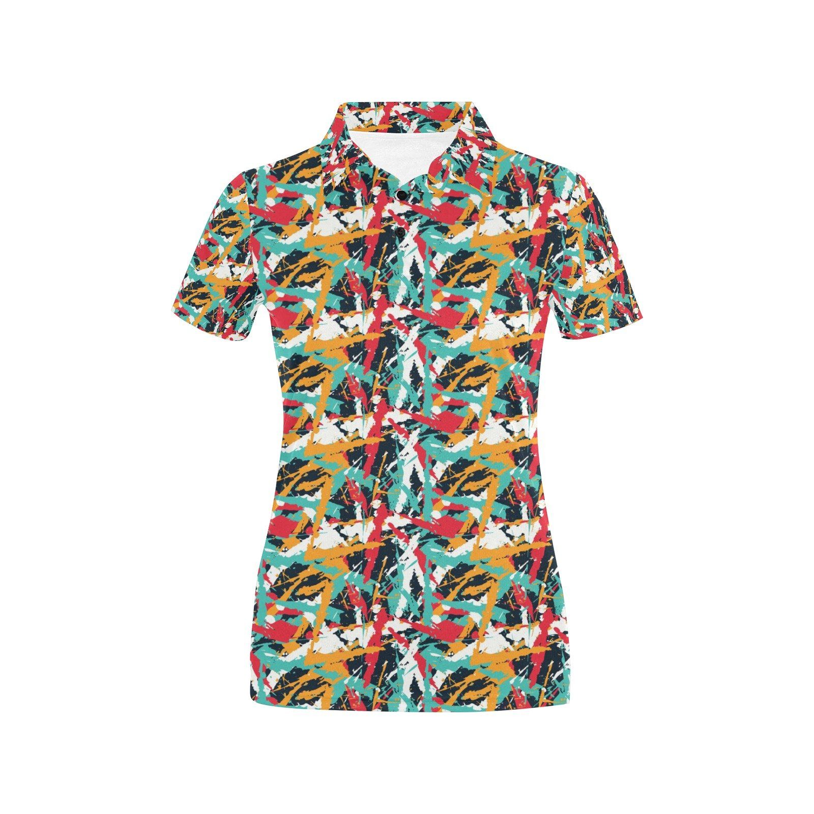 Splatter Print Design Lks304 Women'S Polo Shirt Splatter Print Design Lks304 Women'S Polo Shirt