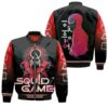 Squid Game Circle Triangle Square Logo Red Guards Squid Game Soldier K Drama Series Survival Squid Game gift for Squid Game fans Bomber Jacket