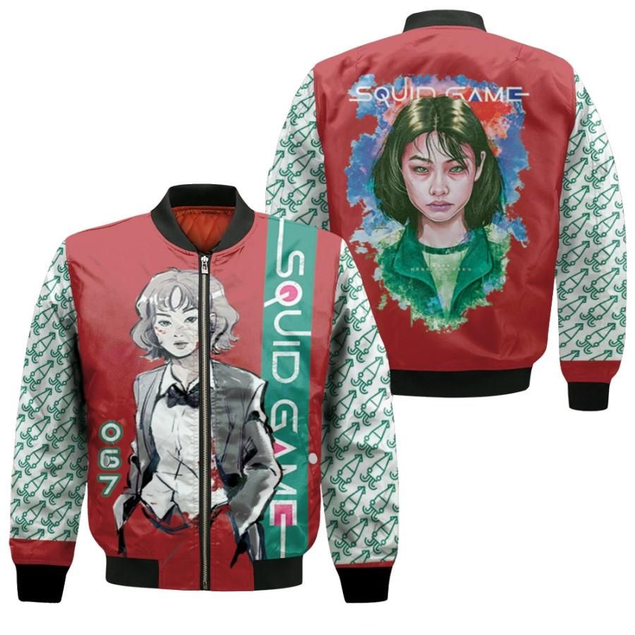 Squid Game Player 067 Kang Sae Byeok Korean Movie Series Survival Squid Game gift for Squid Game lovers Bomber Jacket Squid Game Player 067 Kang Sae Byeok Korean Movie Series Survival Squid Game gift for Squid Game lovers Bomber Jacket