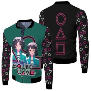 Squid Game Players 067 And Player 240 Circle Triangle Square Korean Drama Series gift for Squid Game lovers Bomber Jacket