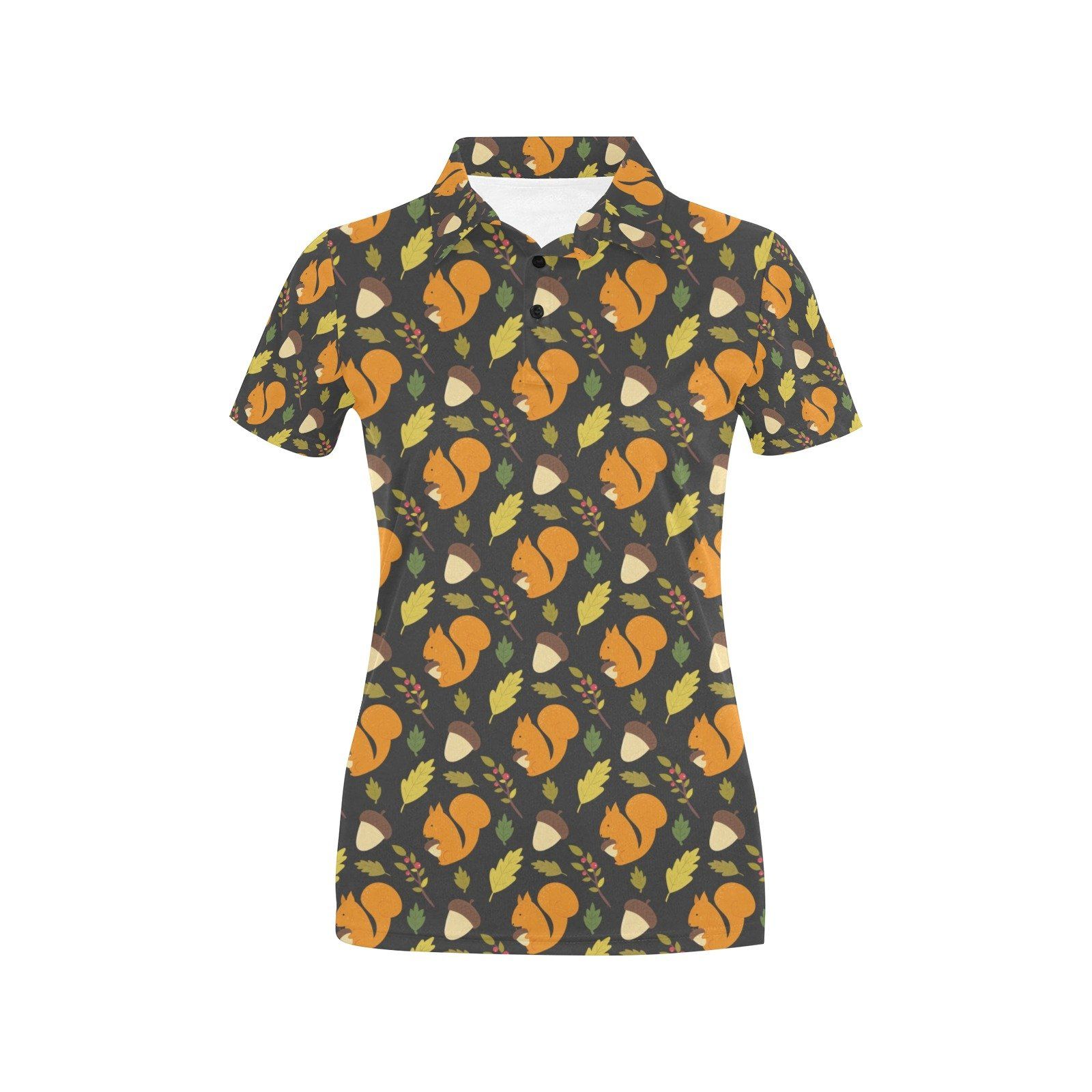 Squirrel Print Design Lks301 Women'S Polo Shirt Squirrel Print Design Lks301 Women'S Polo Shirt