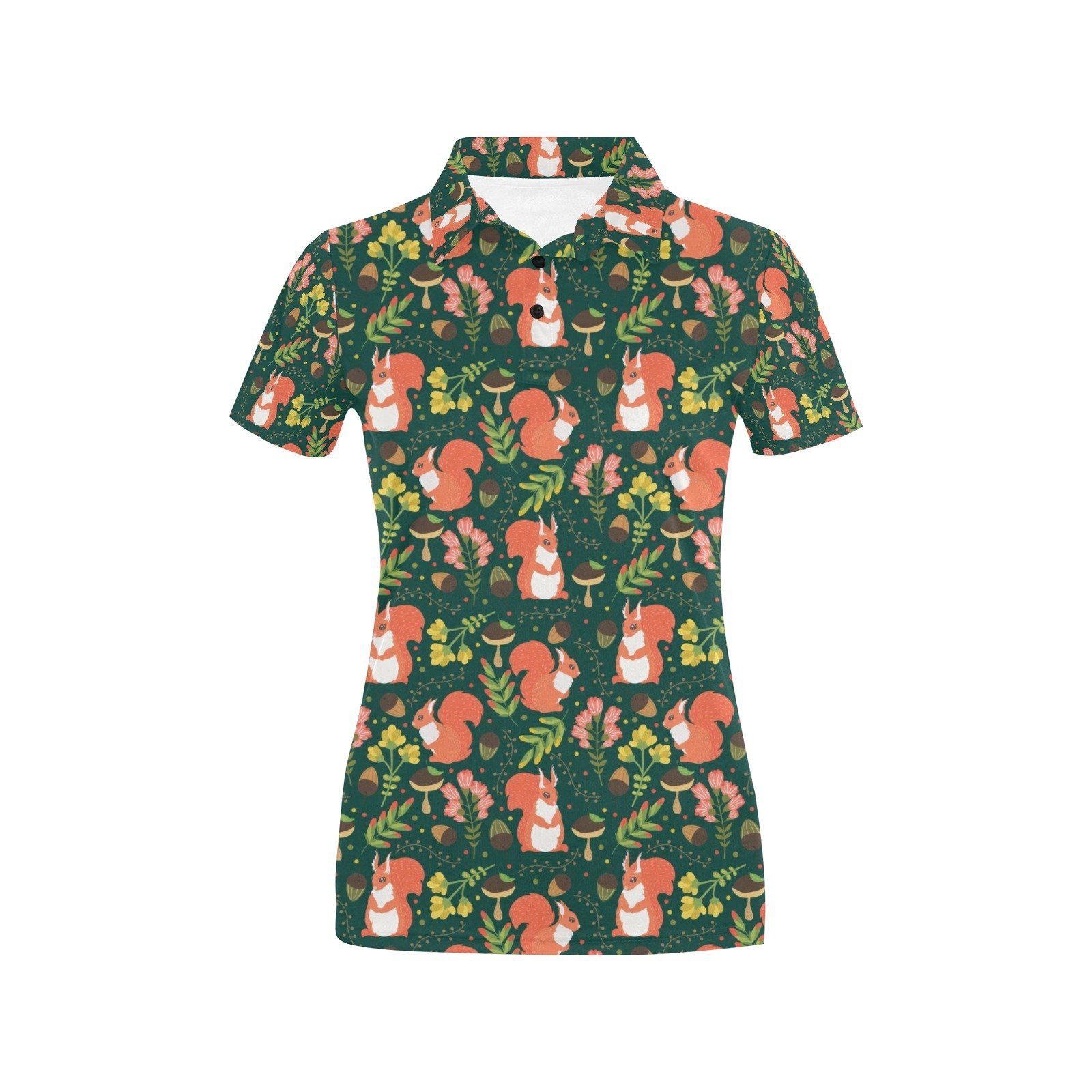 Squirrel Print Design Lks302 Women'S Polo Shirt Squirrel Print Design Lks302 Women'S Polo Shirt