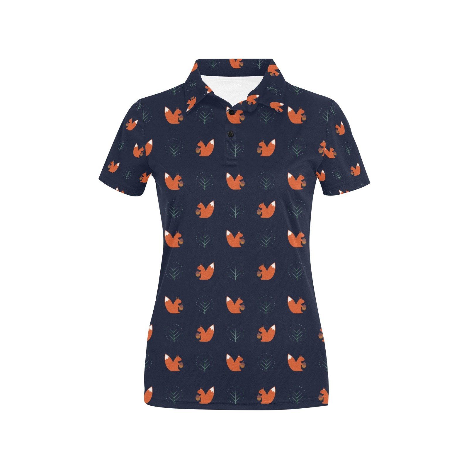 Squirrel Print Design Lks303 Women'S Polo Shirt Squirrel Print Design Lks303 Women'S Polo Shirt