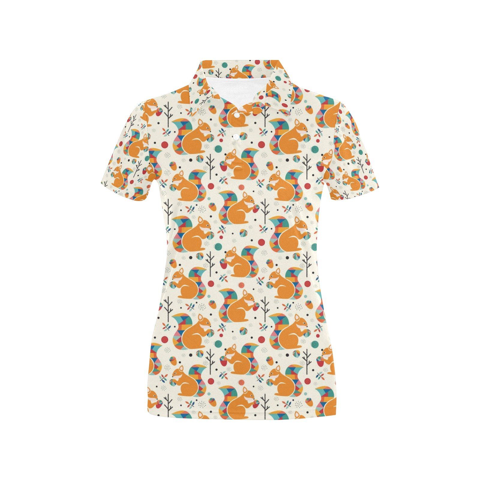 Squirrel Print Design Lks304 Women'S Polo Shirt Squirrel Print Design Lks304 Women'S Polo Shirt