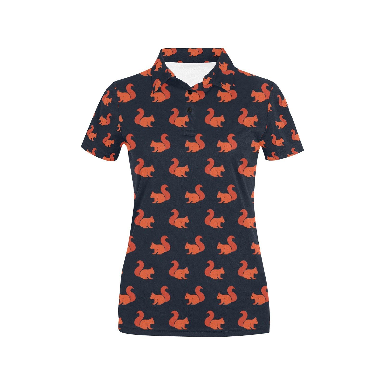 Squirrel Print Design Lks306 Women'S Polo Shirt Squirrel Print Design Lks306 Women'S Polo Shirt