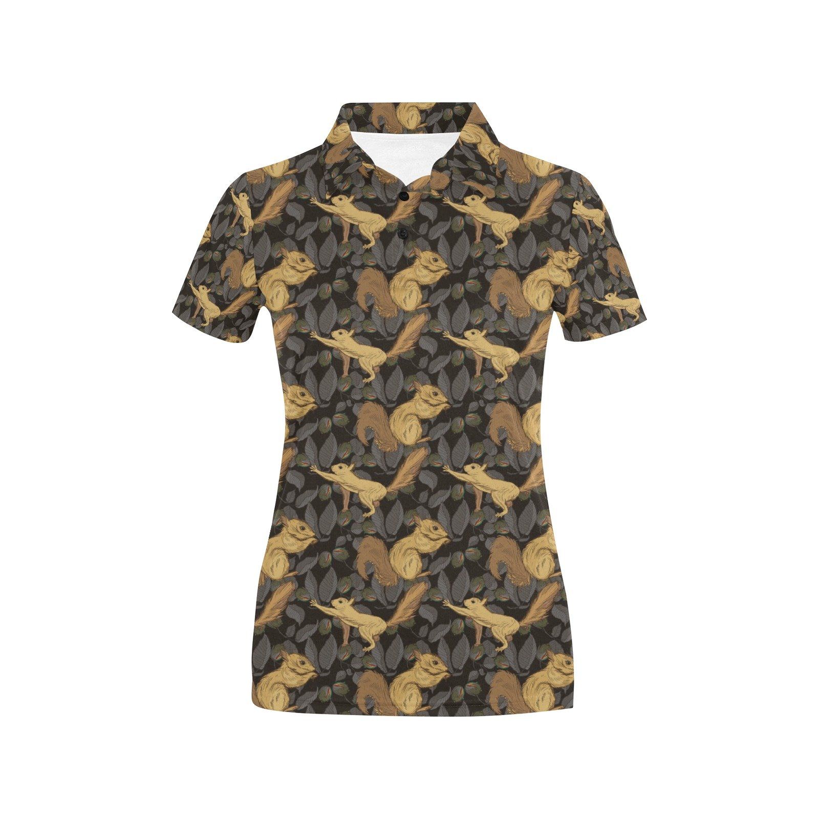 Squirrel Print Design Lks309 Women'S Polo Shirt Squirrel Print Design Lks309 Women'S Polo Shirt