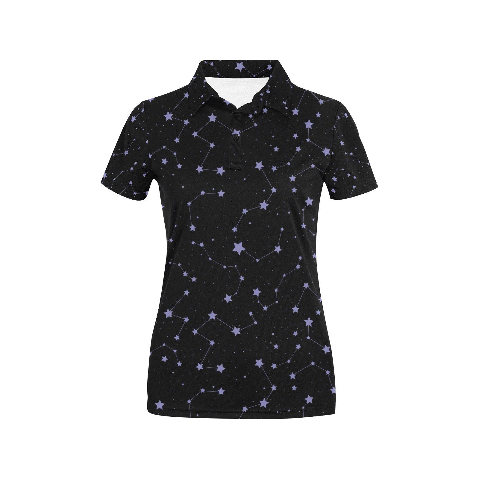 Star Print Design Lks303 Women'S Polo Shirt Star Print Design Lks303 Women'S Polo Shirt