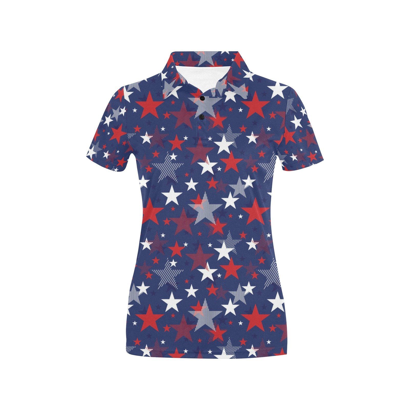 Star Print Design Lks304 Women'S Polo Shirt Star Print Design Lks304 Women'S Polo Shirt