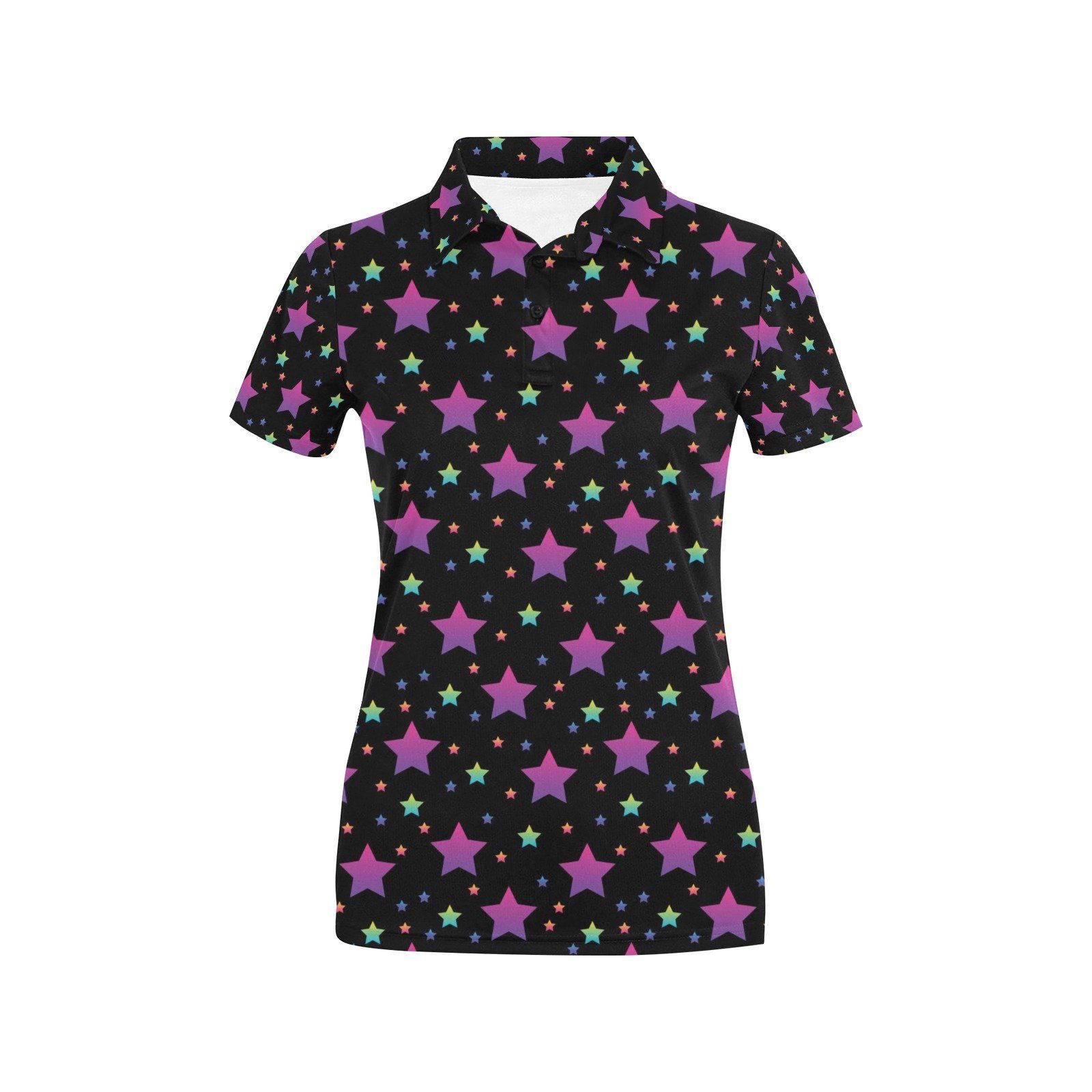 Star Print Design Lks305 Women'S Polo Shirt Star Print Design Lks305 Women'S Polo Shirt