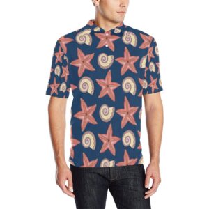 Starfish Pattern Print Design 03 Men Polo Shirt