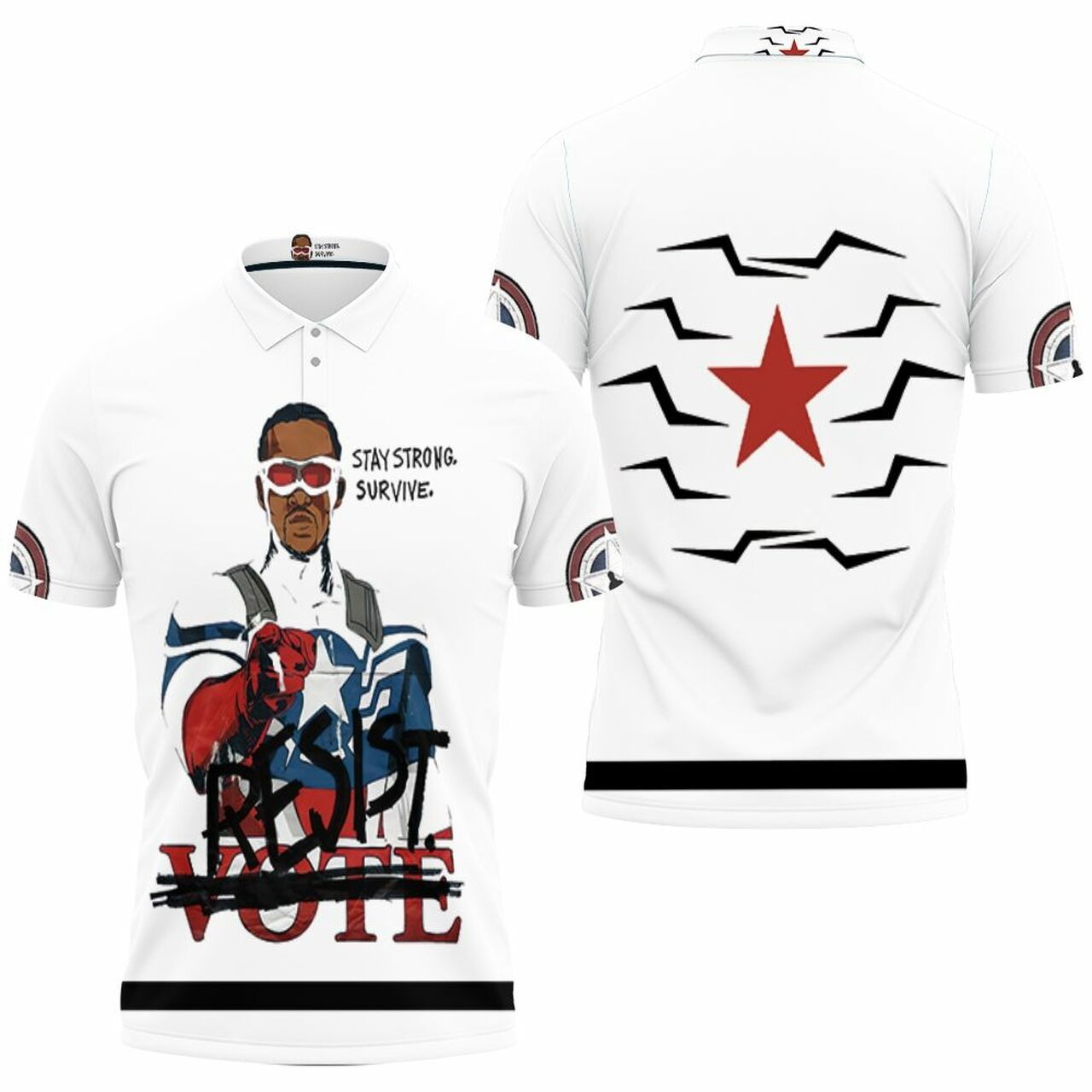 Stay Strong Survive The Falcon And The Winter Soldier Polo Shirt Model A4302 Stay Strong Survive The Falcon And The Winter Soldier Polo Shirt Model A4302
