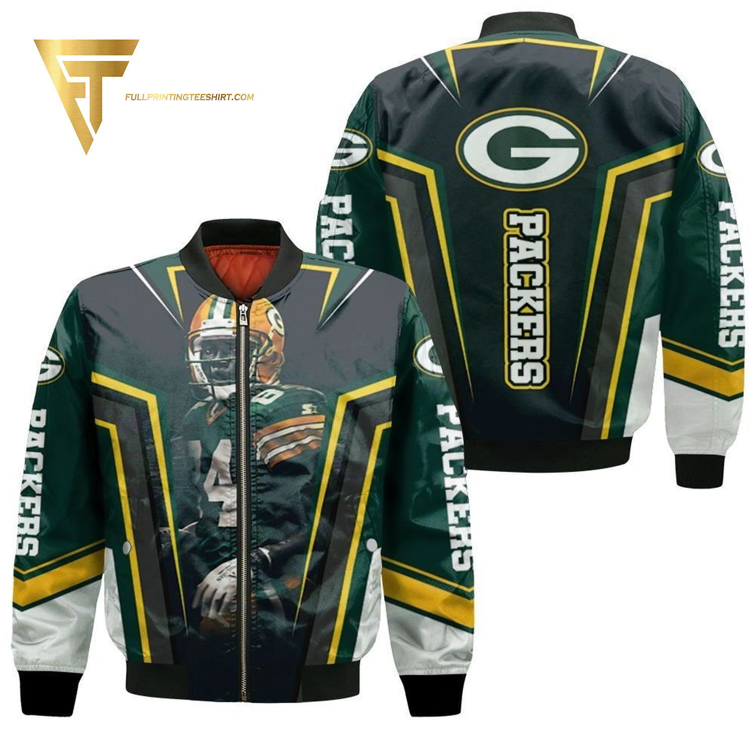 Sterling Sharpe 24 Green Bay Packers Full Print Bomber Jacket Sterling Sharpe 24 Green Bay Packers Full Print Bomber Jacket