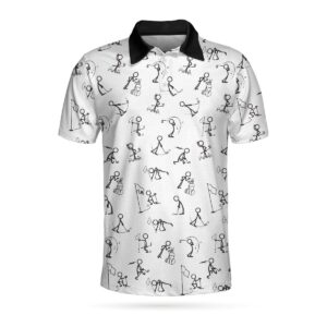 Stickfigures Playing Golf 3D All Over Printed Polo Shirt