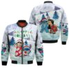 Stitch Christmas Happy Holidays Lilo Together Light Blue 3D Designed Allover Gift For Stitch Fans Christmas Fans Bomber Jacket