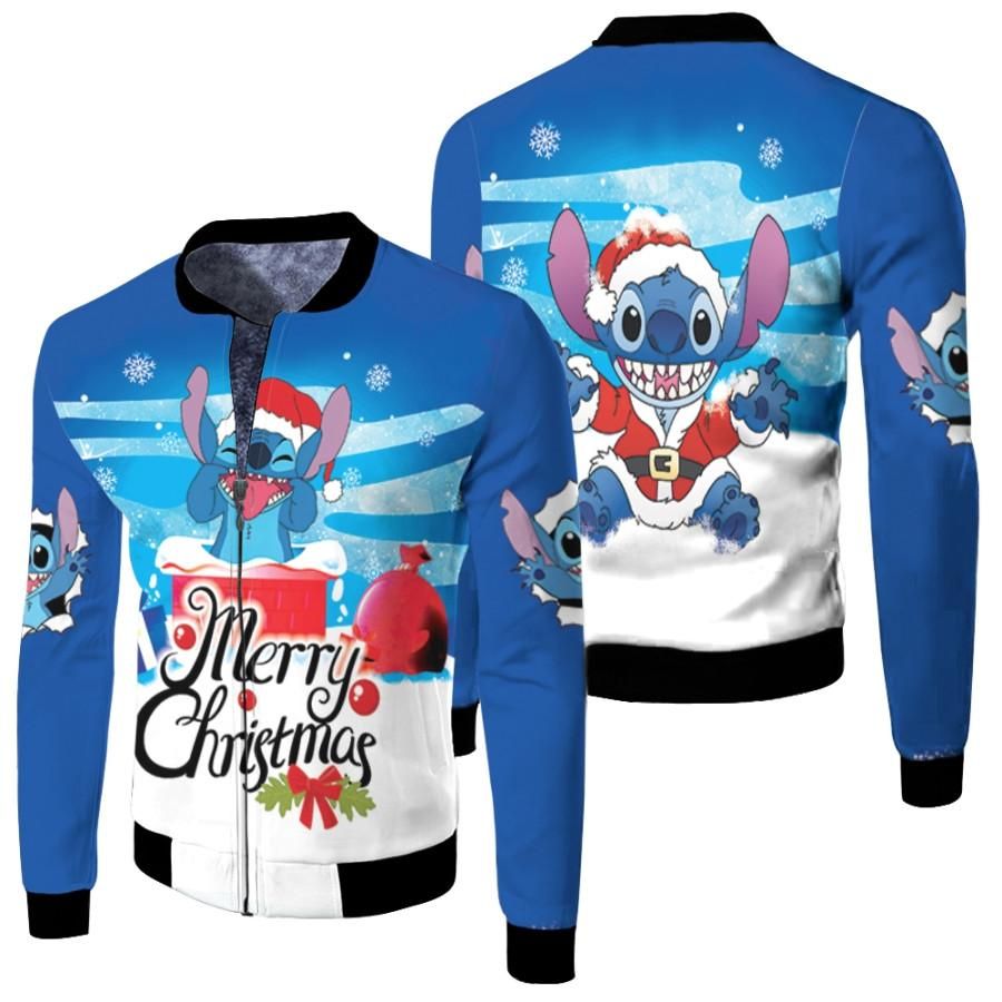 Stitch Christmas Merry Christmas Enjoy In Winter Blue 3D Designed Allover Gift For Stitch Fans Christmas Fans Bomber Jacket Stitch Christmas Merry Christmas Enjoy In Winter Blue 3D Designed Allover Gift For Stitch Fans Christmas Fans Bomber Jacket
