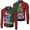 Stitch Christmas Merry Kissmyass Fairy Lights Candy Cane Gift Christmas 3D Designed Allover Gift For Stitch Fans Christmas Fans Bomber Jacket
