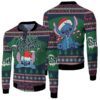 Stitch Christmas Santa Merry Christmas Candy Cane Green Black 3D Designed Allover Gift For Stitch Fans Christmas Fans Bomber Jacket