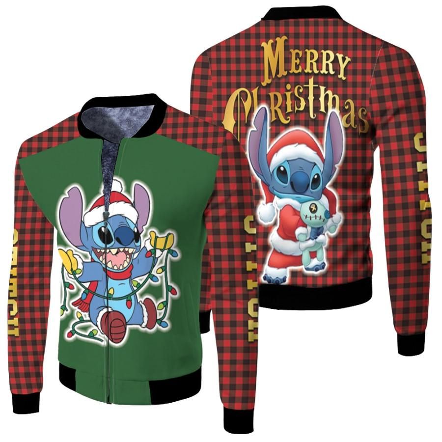 Stitch Christmas Stitch Santa Christmas Fairy Lights Red Plaid Green 3D Designed Allover Gift For Stitch Fans Christmas Fans Bomber Jacket Stitch Christmas Stitch Santa Christmas Fairy Lights Red Plaid Green 3D Designed Allover Gift For Stitch Fans Christmas Fans Bomber Jacket