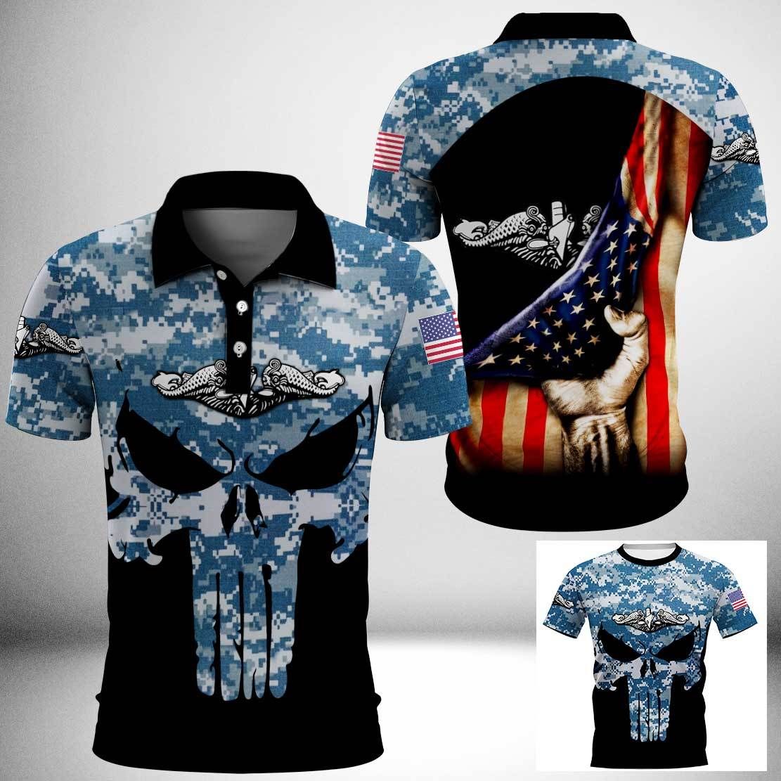 Submarine Polo Shirt 3D Full Printing Submarine Polo Shirt 3D Full Printing