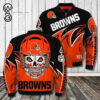 Sugar Skull Cleveland Browns All Over Printed Bomber Jacket