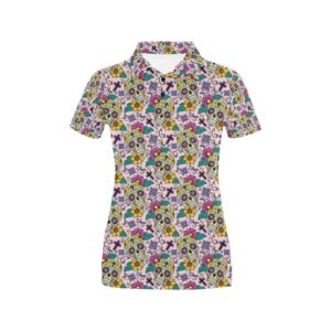 Sugar Skull Print Design Lks307 Women'S Polo Shirt