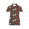Sugar Skull Red Rose Print Design Lks301 Women'S Polo Shirt