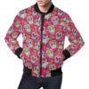Sugar Skull Skeleton Girly Floral Pirate Pattern Print Mens Bomber Jacket