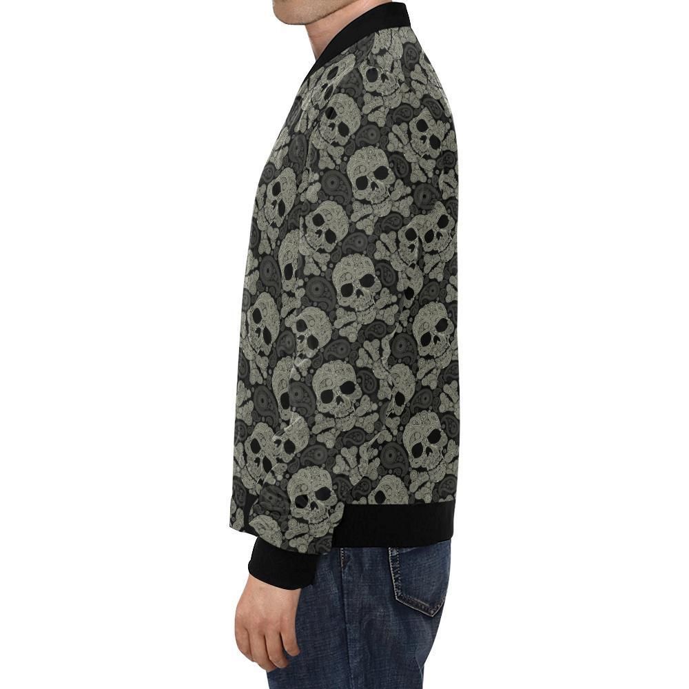 Sugar-Skull-Skeleton-Girly-Paisley-Pattern-Print-Mens-Bomber-Jacket-1