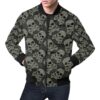 Sugar Skull Skeleton Girly Paisley Pattern Print Mens Bomber Jacket