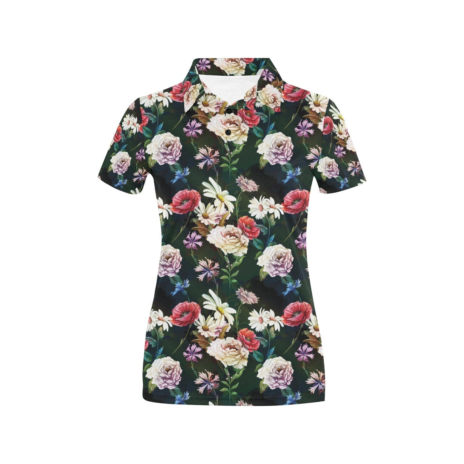 Summer Floral Print Design Lks303 Women'S Polo Shirt Summer Floral Print Design Lks303 Women'S Polo Shirt