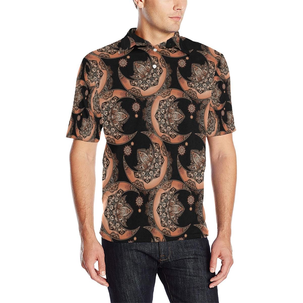 Sun Moon Mandala Men Polo Shirt Sun Moon Mandala Men Polo Shirt