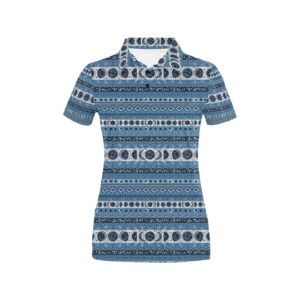 Sun Moon Pattern Print Design Lks306 Women'S Polo Shirt