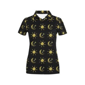 Sun Moon Print Design Lks304 Women'S Polo Shirt