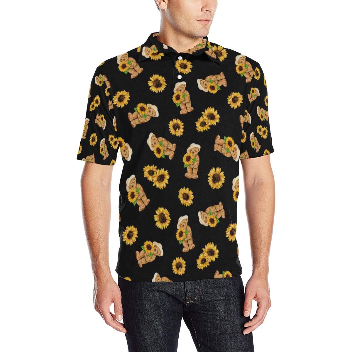 Sunflower Pattern Print Design Sf016 Men Polo Shirt Sunflower Pattern Print Design Sf016 Men Polo Shirt