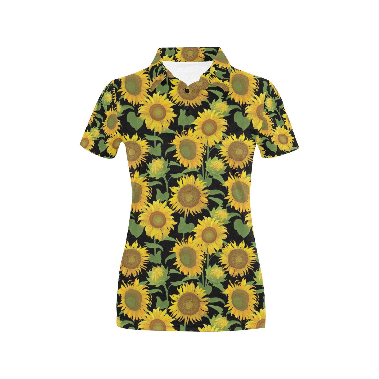 Sunflower Print Design Lks302 Women'S Polo Shirt Sunflower Print Design Lks302 Women'S Polo Shirt